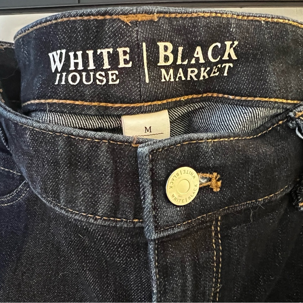 White House Black Market Dark Indigo Skinny Jeans - Picture 3 of 4